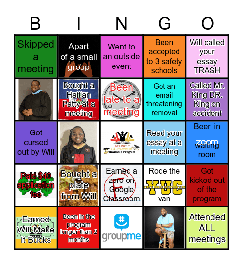 WILL MAKE IT EDITION Bingo Card