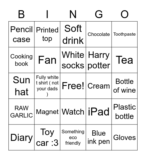 House Bingo Card