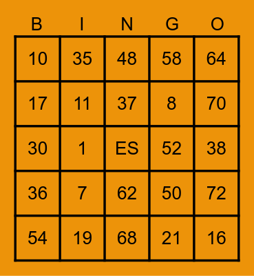 Family Quiz Bingo Card