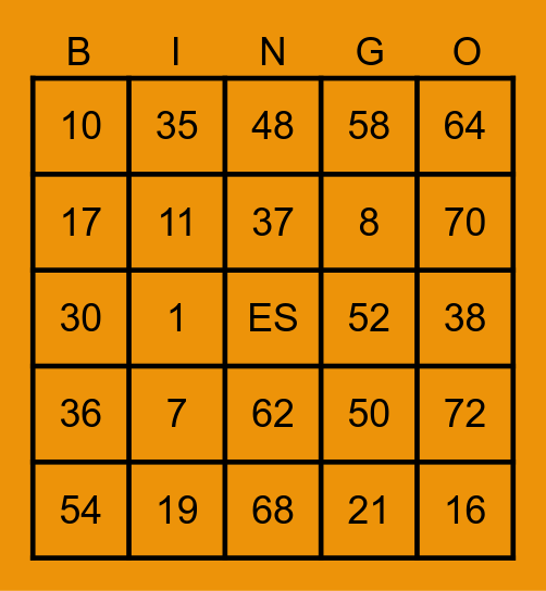 Family Quiz Bingo Card