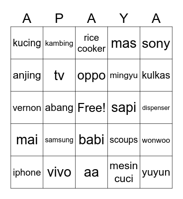 BINGO WITH Bingo Card