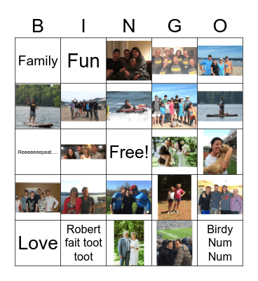Family Bingo Card