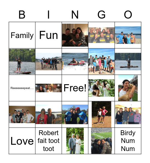 Family Bingo Card