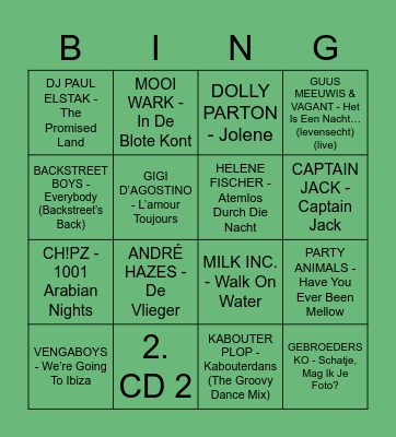 Bergse Ameezing Muziek Bingo Card