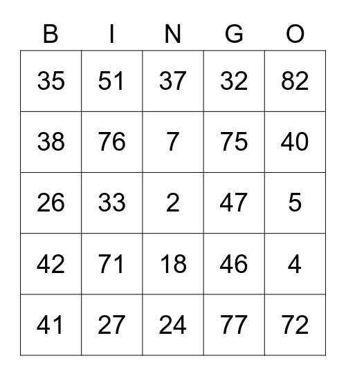Family amazing bingo Card