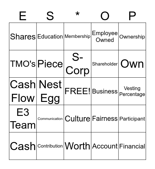 ESOP Bingo! Bingo Card