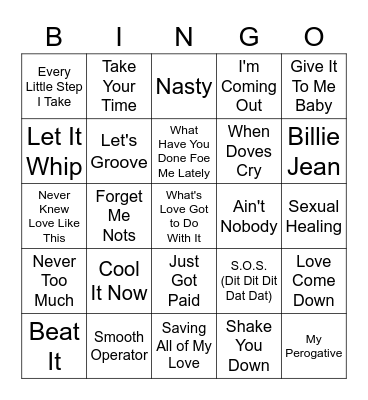 80s Bingo Card