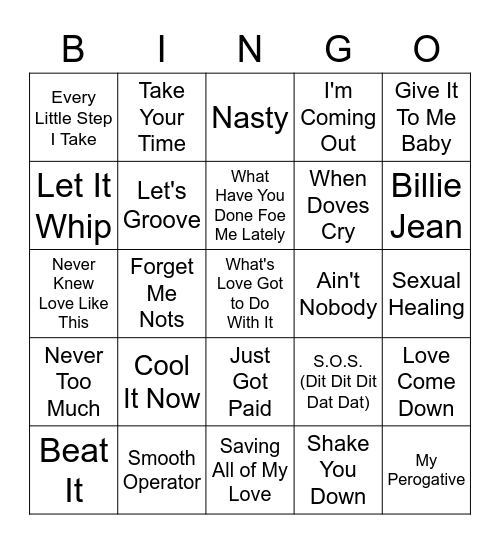 80s Bingo Card