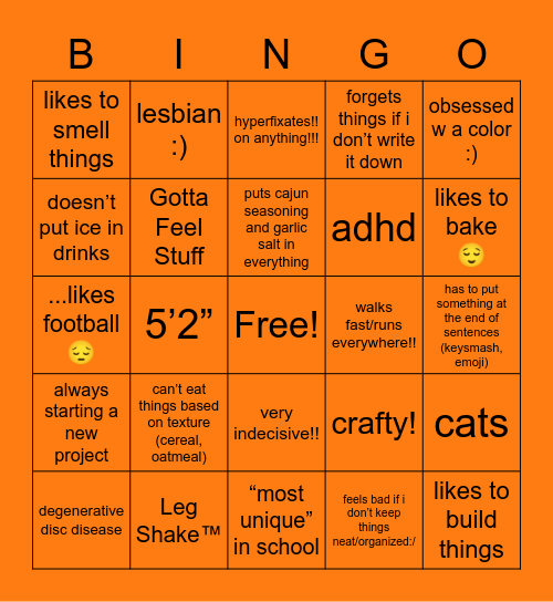 nikki’s bingo!! Bingo Card