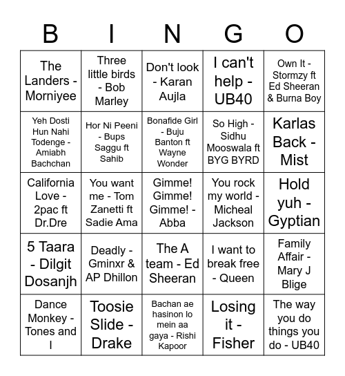 CLOSE DOWN BINGO Card