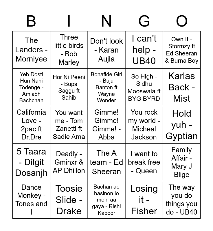 CLOSE DOWN BINGO Card