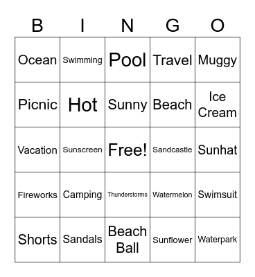 Summer Servals Bingo Card