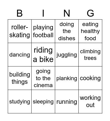 Hobby BINGO Card