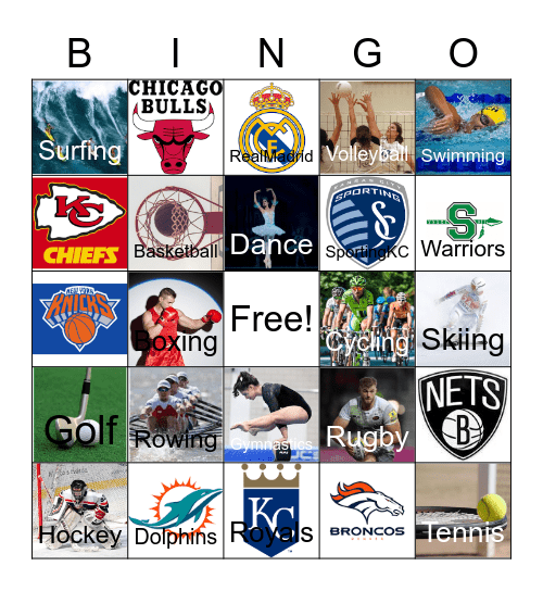 Sports Bingo Card