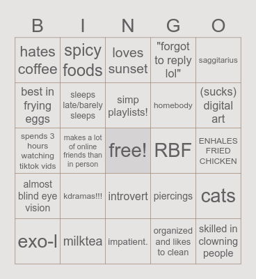 bingo Card