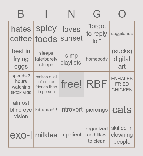 bingo Card