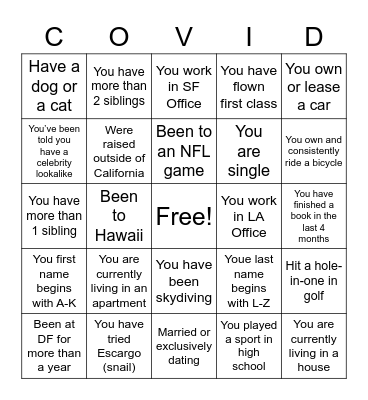 Demandforce COVID-19 Bingo 2020 Bingo Card