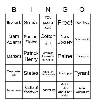 The American Republic Bingo Card