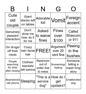 Library Bingo Card