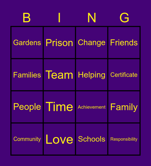 SHINE BINGO Card