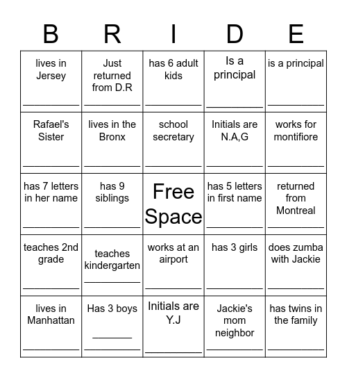 Find a pretty lady who('s)...... Bingo Card