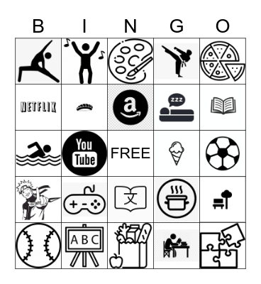 Stay-At-Home Bingo Card