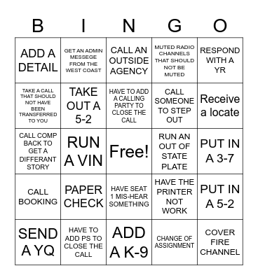 SEAT 2 Bingo Card