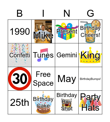 MV30TH - Mike's Big 30! Bingo Card