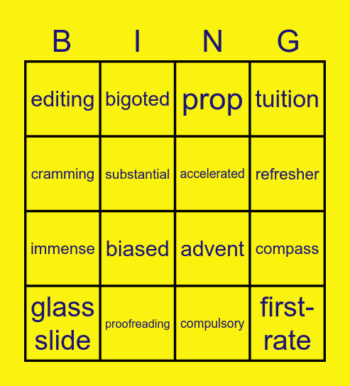 Upstream U8 Bingo Card