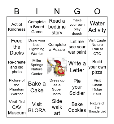 Lightning Warrior Bingo Card