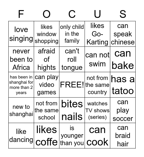 Bingo Card