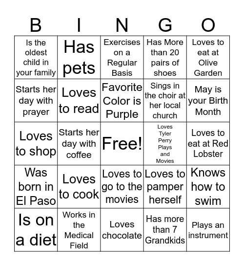 WOMEN Bingo Card