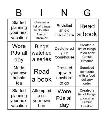 Circuit Breaker Bingo Card