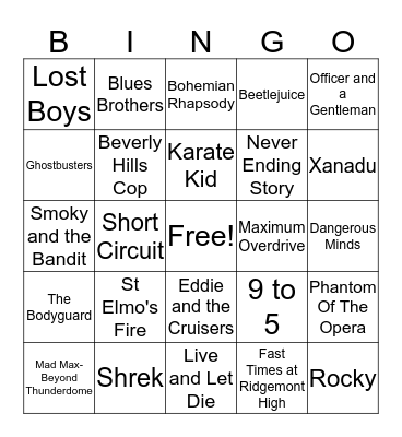 Movies 4 Bingo Card