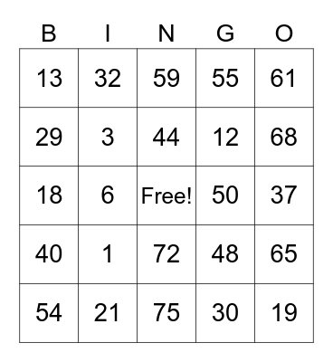 Sally Birthday Bash Bingo Card