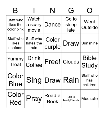 Anything BINGO! Bingo Card