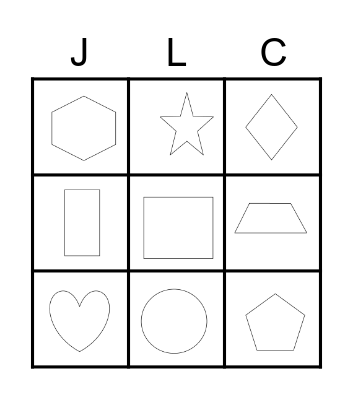 JLC Shape BINGO Card