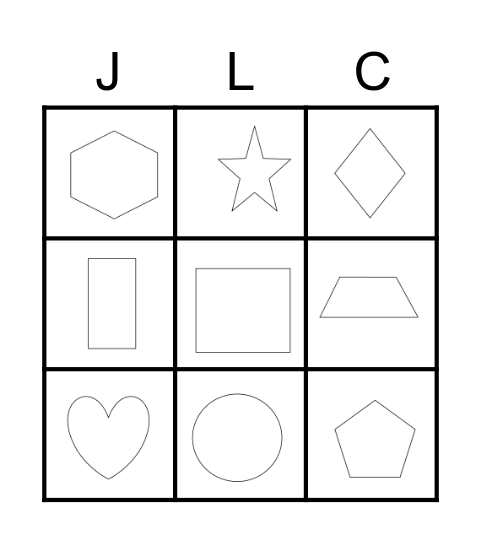 JLC Shape BINGO Card