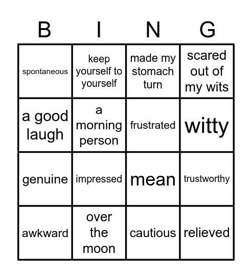 Bingo: A Personal Description of a Bingo! Bingo Card