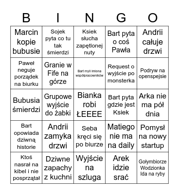 OPEN SPEJS Bingo Card