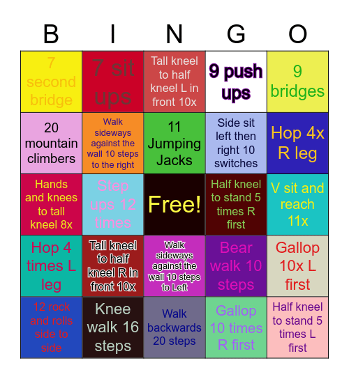 Bonsall Bingo Card