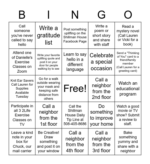 Interactive Bingo Challenge Bingo Card