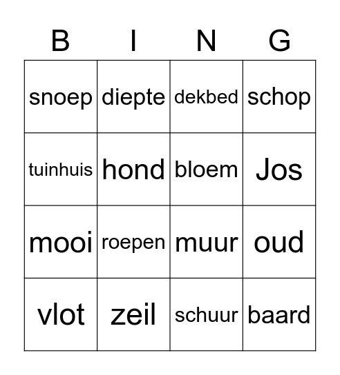 Bingo! Bingo Card