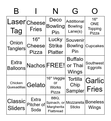 UP$ELL BINGO CONTE$T Bingo Card