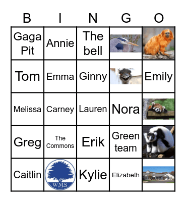 6th grade trip Bingo Card