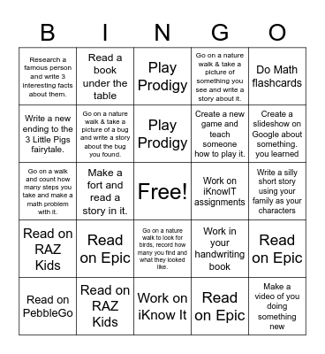 Busy Bulldogs' BINGO Card