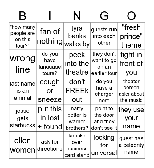 That's All, Folks Bingo Card