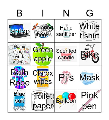 Quarantine Scavenger Bingo Card