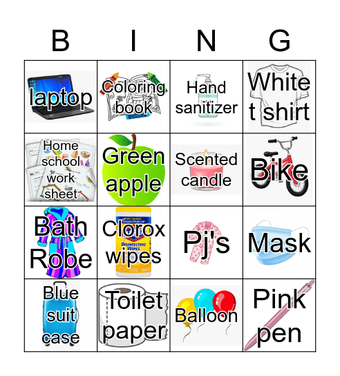 Quarantine Scavenger Bingo Card