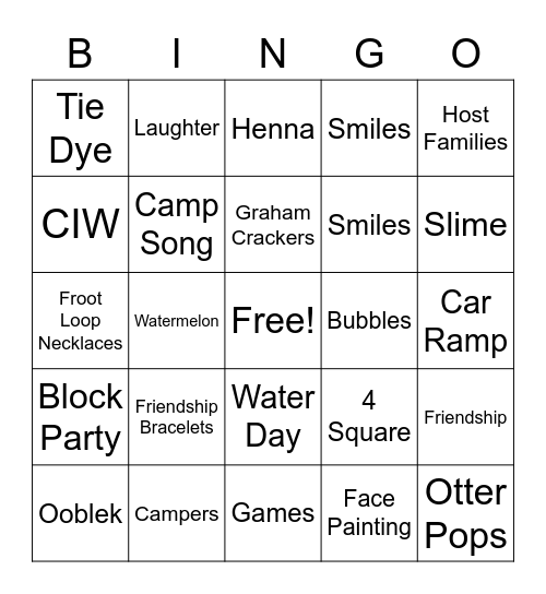 Covid CIW 2020 Bingo Card